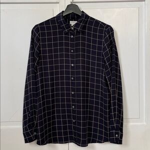 J. Crew Navy and Pink Checkered Button Down Shirt